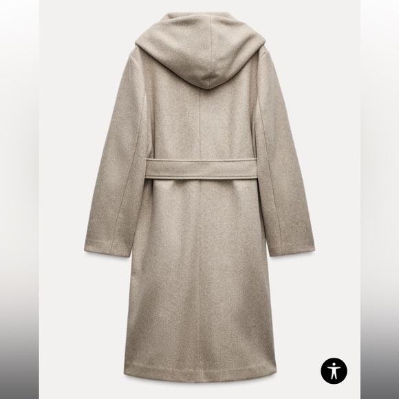 ZARA belted hooded coat XL NWT - Picture 3 of 5